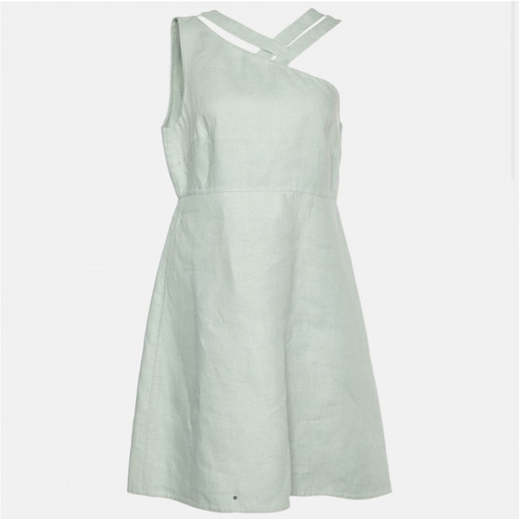 Valentino RTW Sage Green Linen Dress Sz 40 - Picture 1 of 5